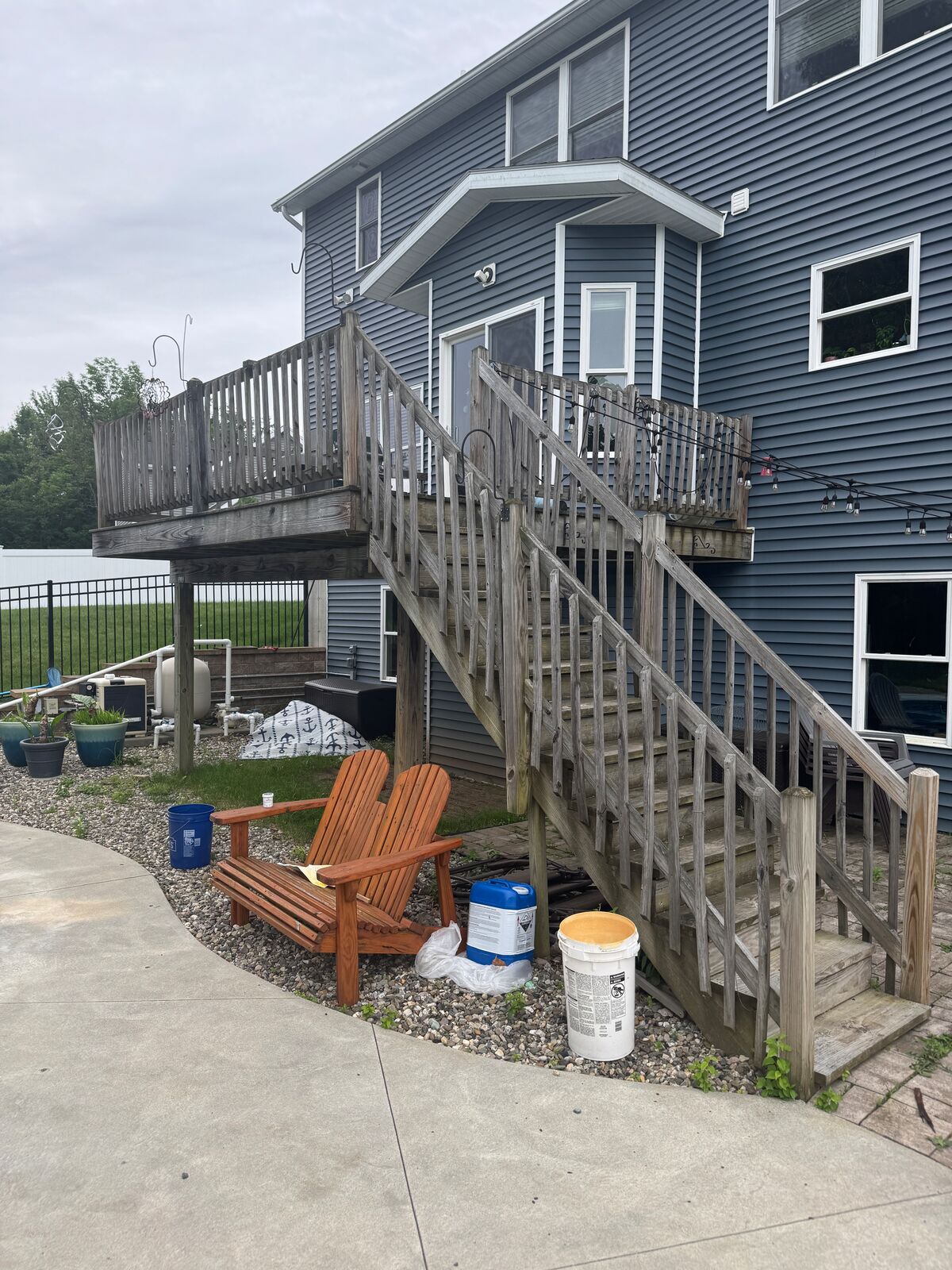 Weathered deck and stairs prior to the rebuild